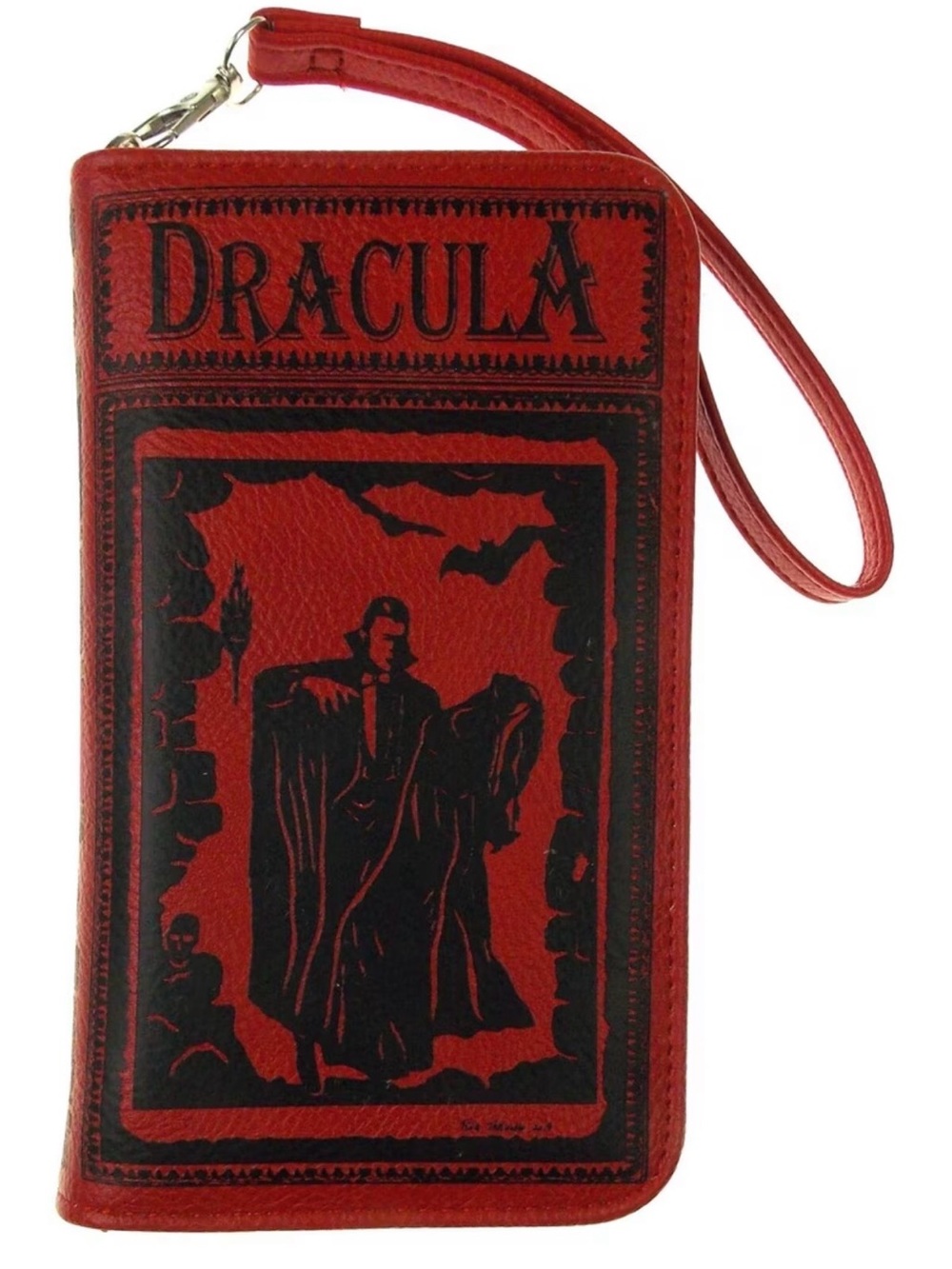 Collector’s Item! NWT Comeco Dracula Bram Stoker Book Wallet Wristlet Red Gothic